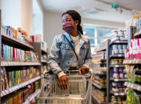 A woman shopping in a retail pharmacy